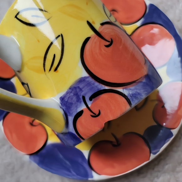 Canhome Hand-Painted Ceramic Espresso Cup and Saucer Set (4 Sets) - Picture 7 of 7